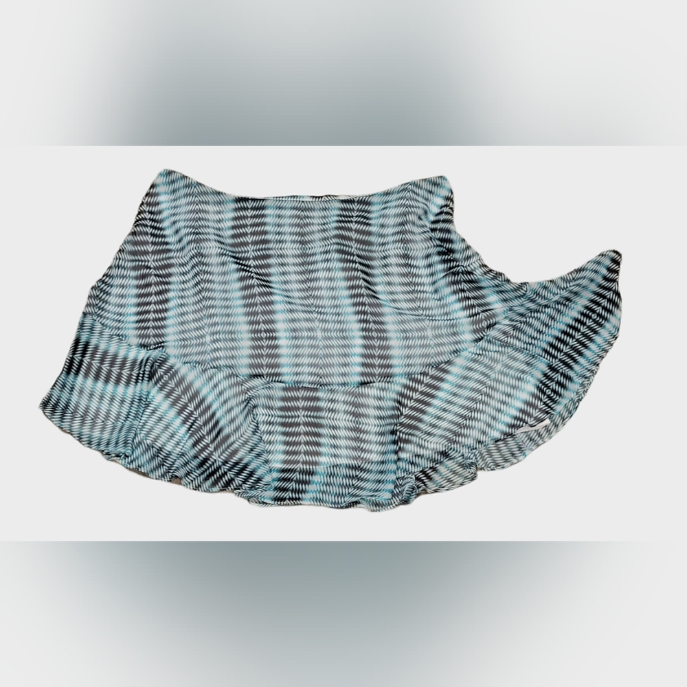 Worthington Women's Skirt Turquiose Dye Stripes SIZE 18 Zipper Light Flowy
